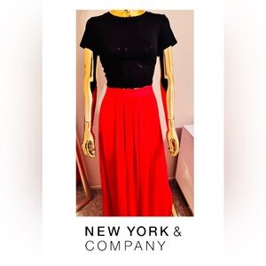 Eva Mendes x New York & Co. Red Maxi Side Split Skirt, Size M, NWT